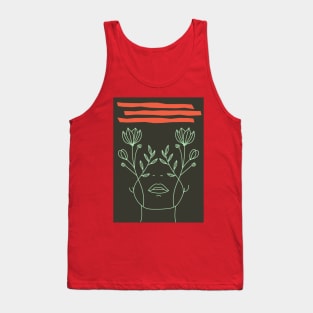 Lineart woman minimalistic portrait Tank Top